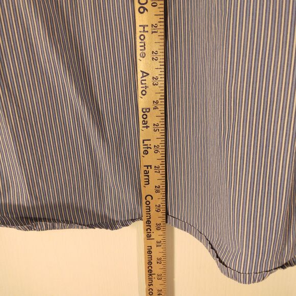 Indigo Palms shirt mens L Large blue striped button long sleeve denim co cotton - Picture 5 of 7